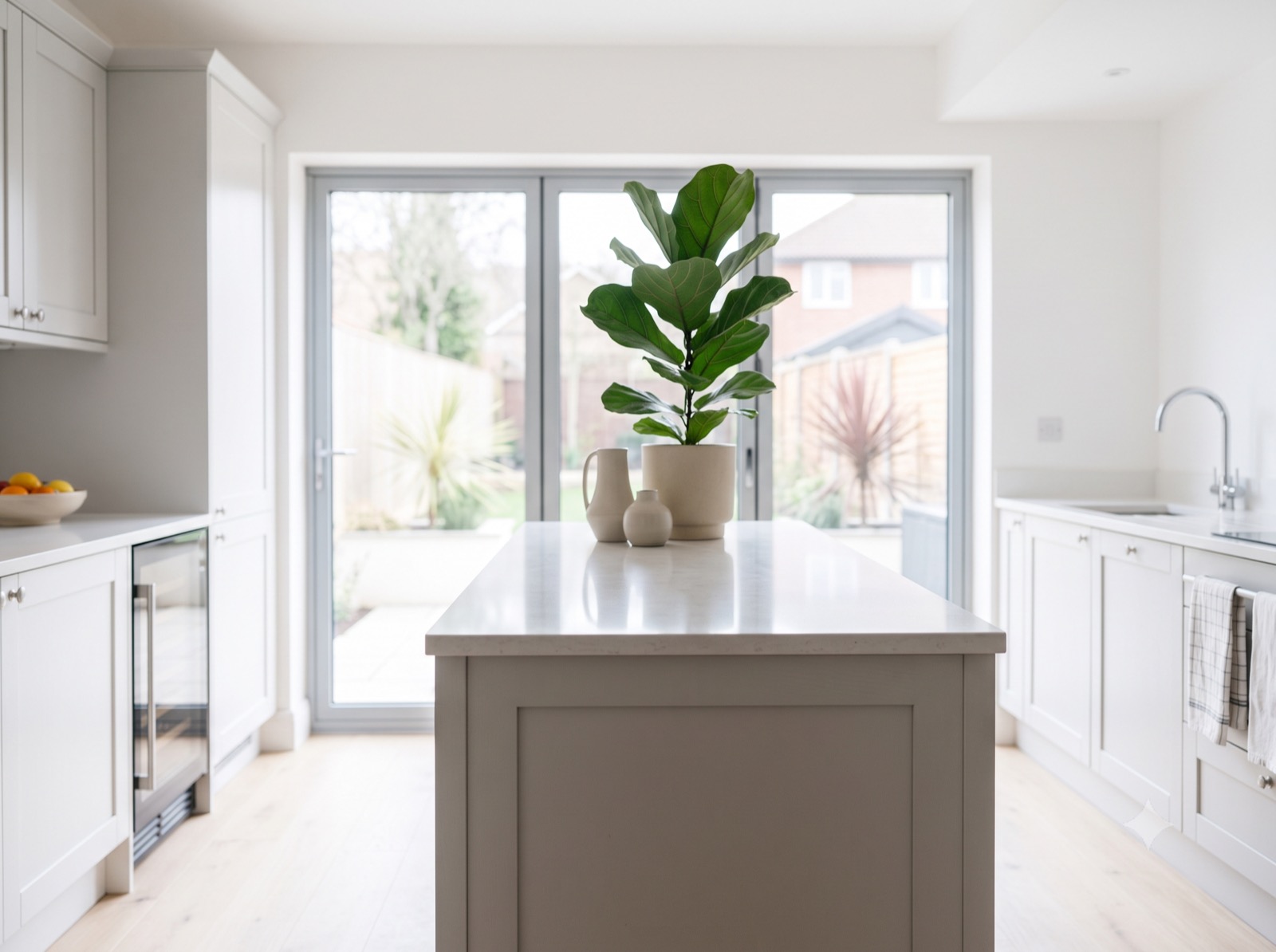 The kitchen island, the heart of the new open-plan layout